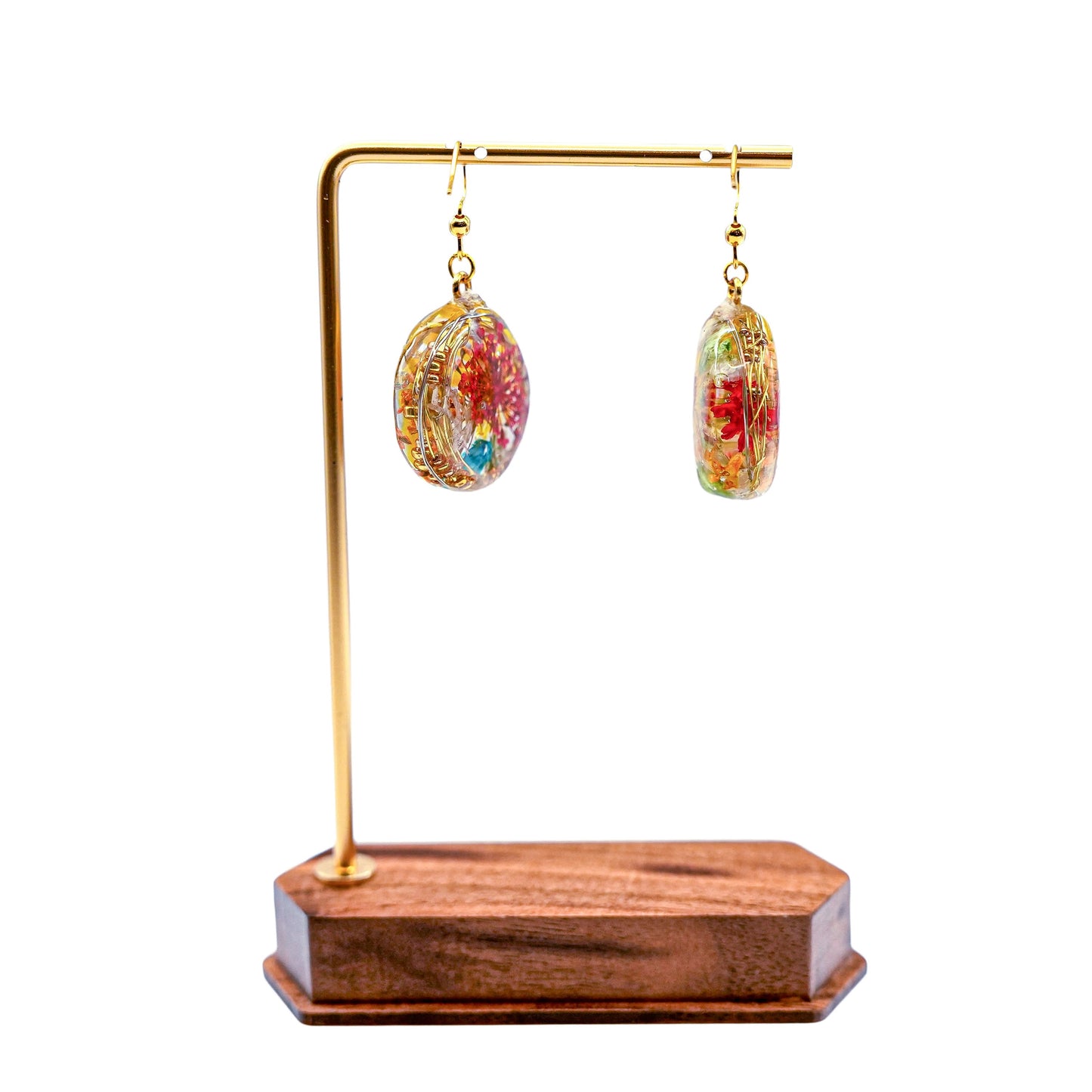 No.072 Flower drops gold ピアス 一点物
