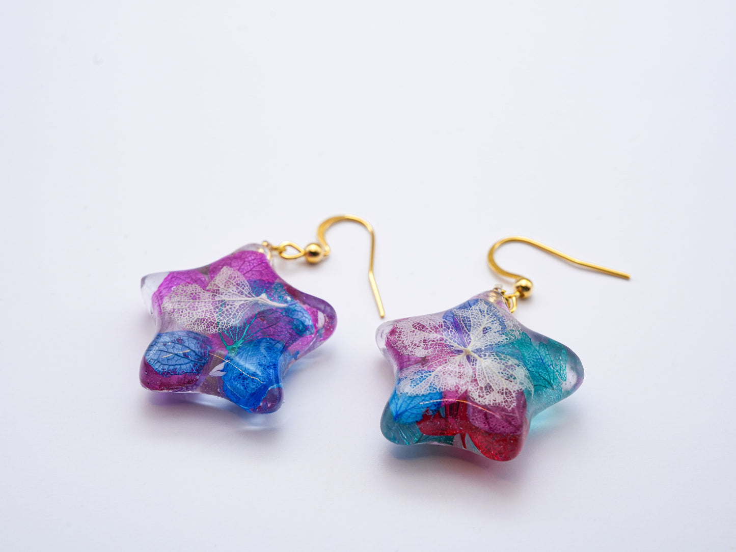 No.018 「星に願いを」アジサイ ピアス 非売品