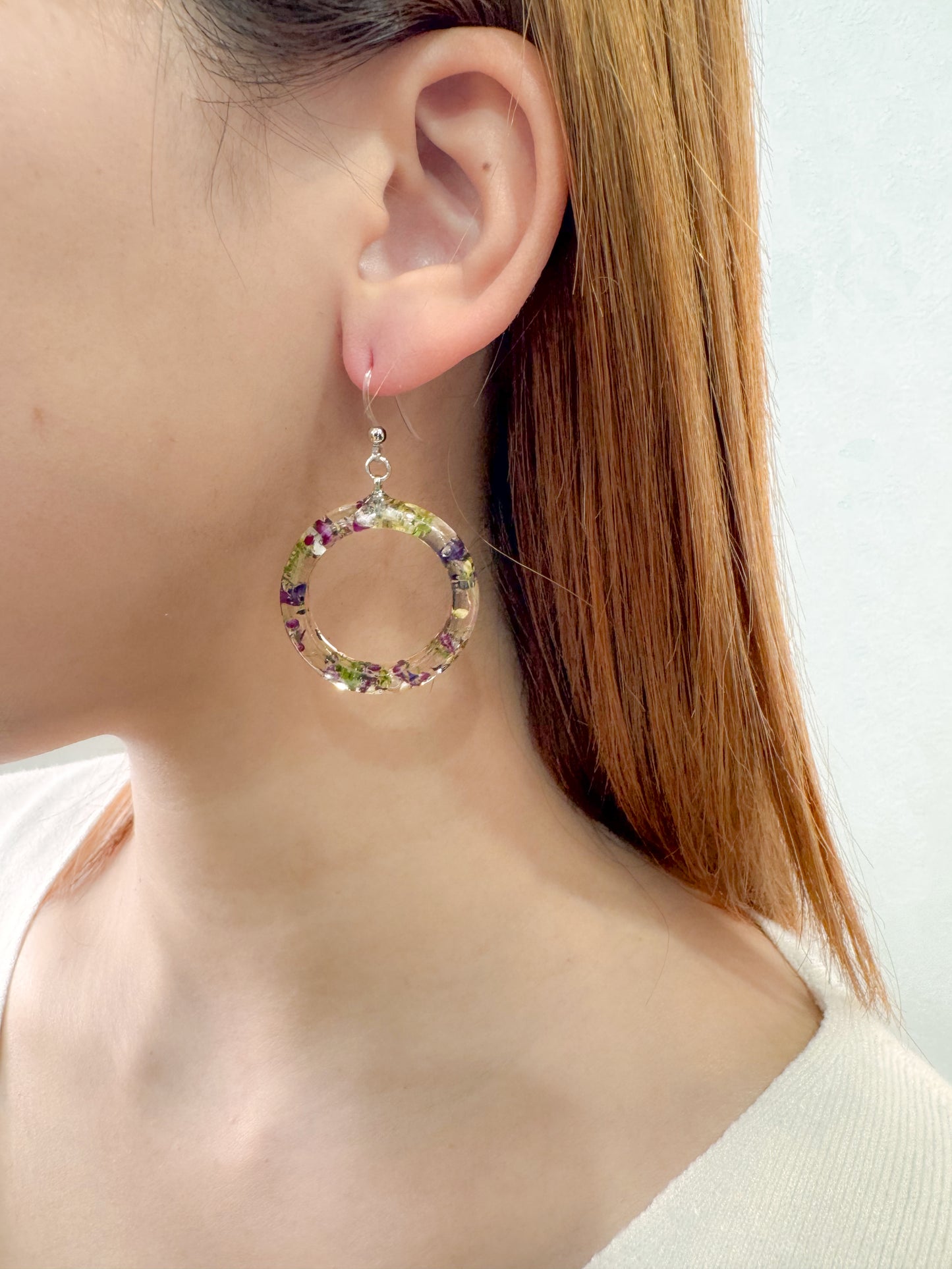 No.013 紫色のアッサム  ピアス 非売品