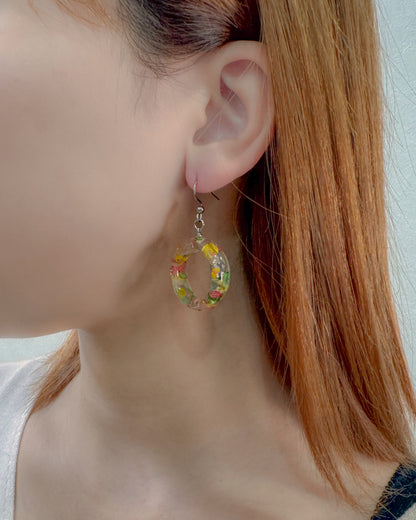 No.002 オレンジとぶどう  ピアス 一点物