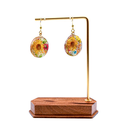 No.072 Flower drops gold  ピアス 一点物