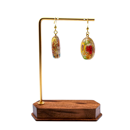 No.072 Flower drops gold  ピアス 一点物