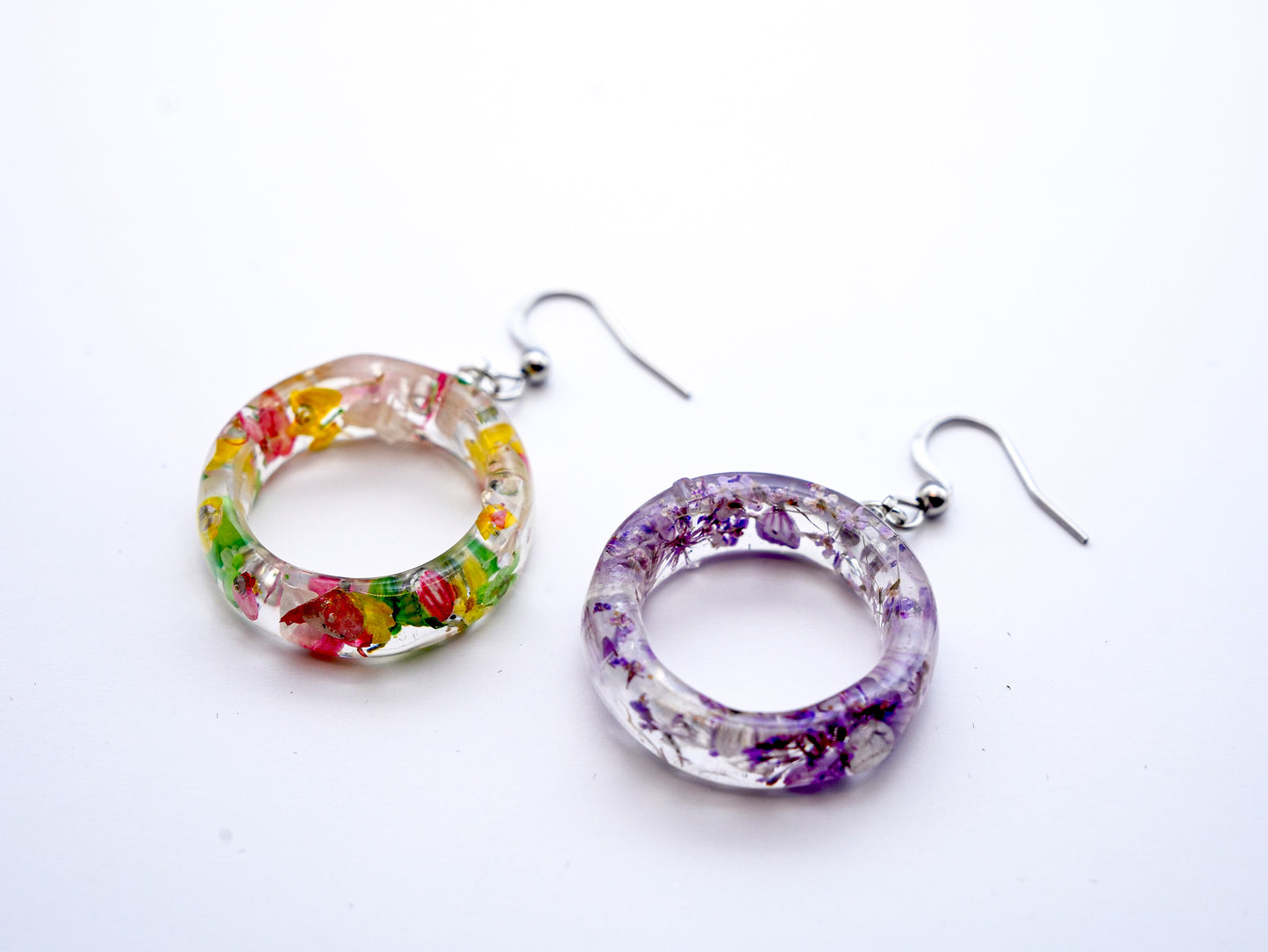 No.002 オレンジとぶどう  ピアス 一点物