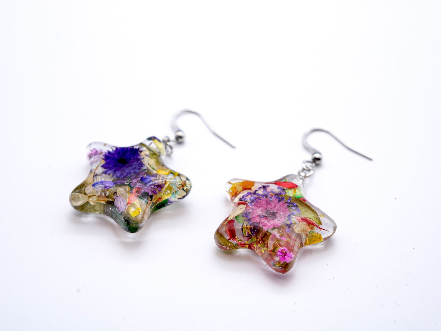 No.022 星形「印象・花」ピアス 一点物
