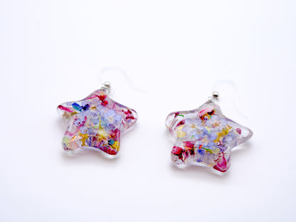 No.020 勿忘草スターミックス ピアス 一点物