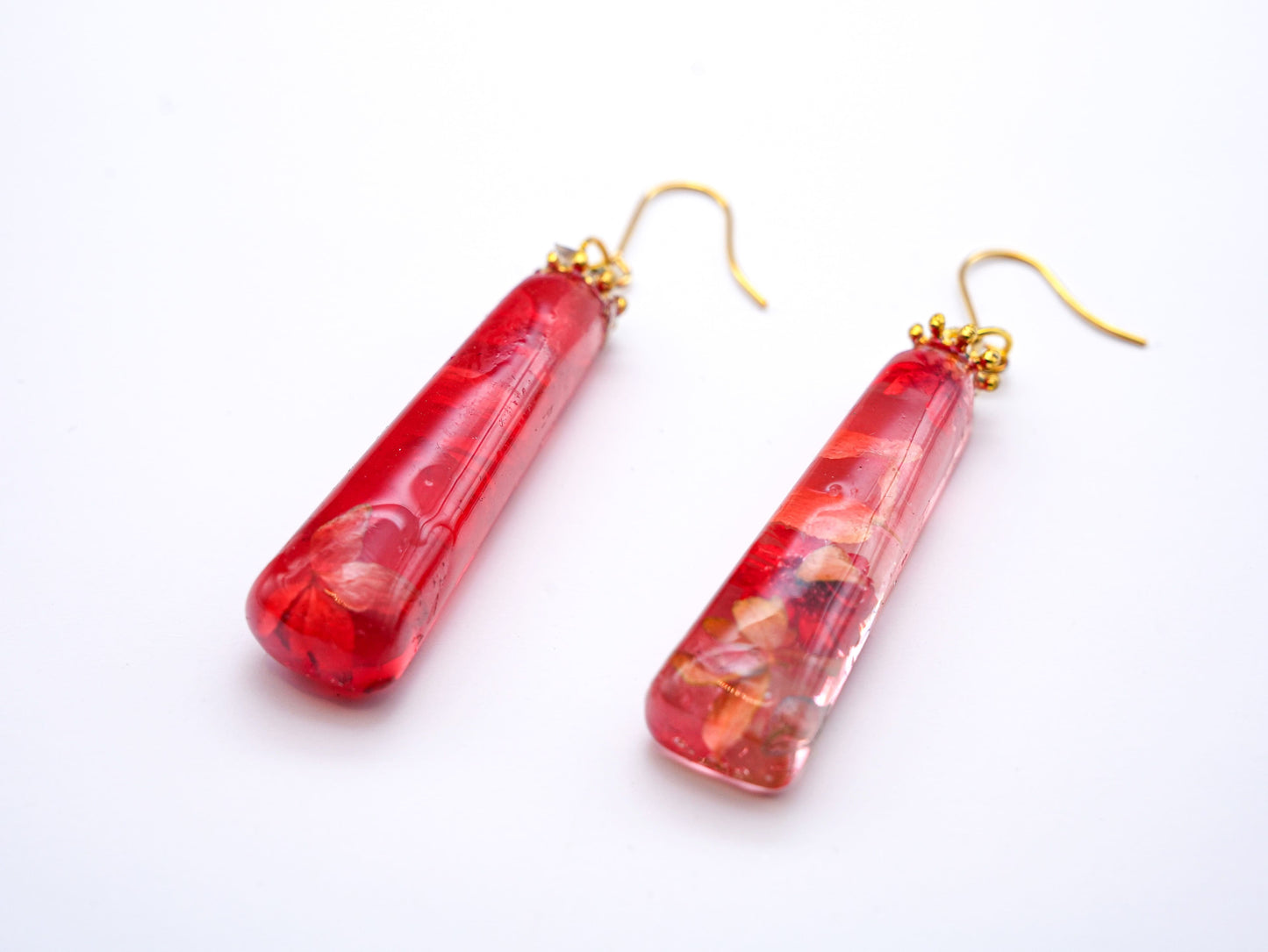 No.036 red rod ピアス 一点物