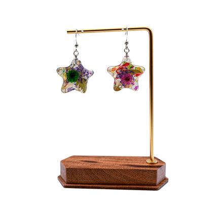 No.022 星形「印象・花」ピアス 一点物