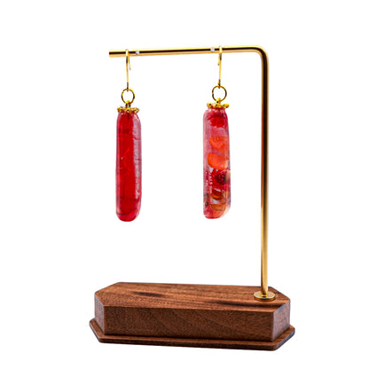 No.036 red rod ピアス 一点物