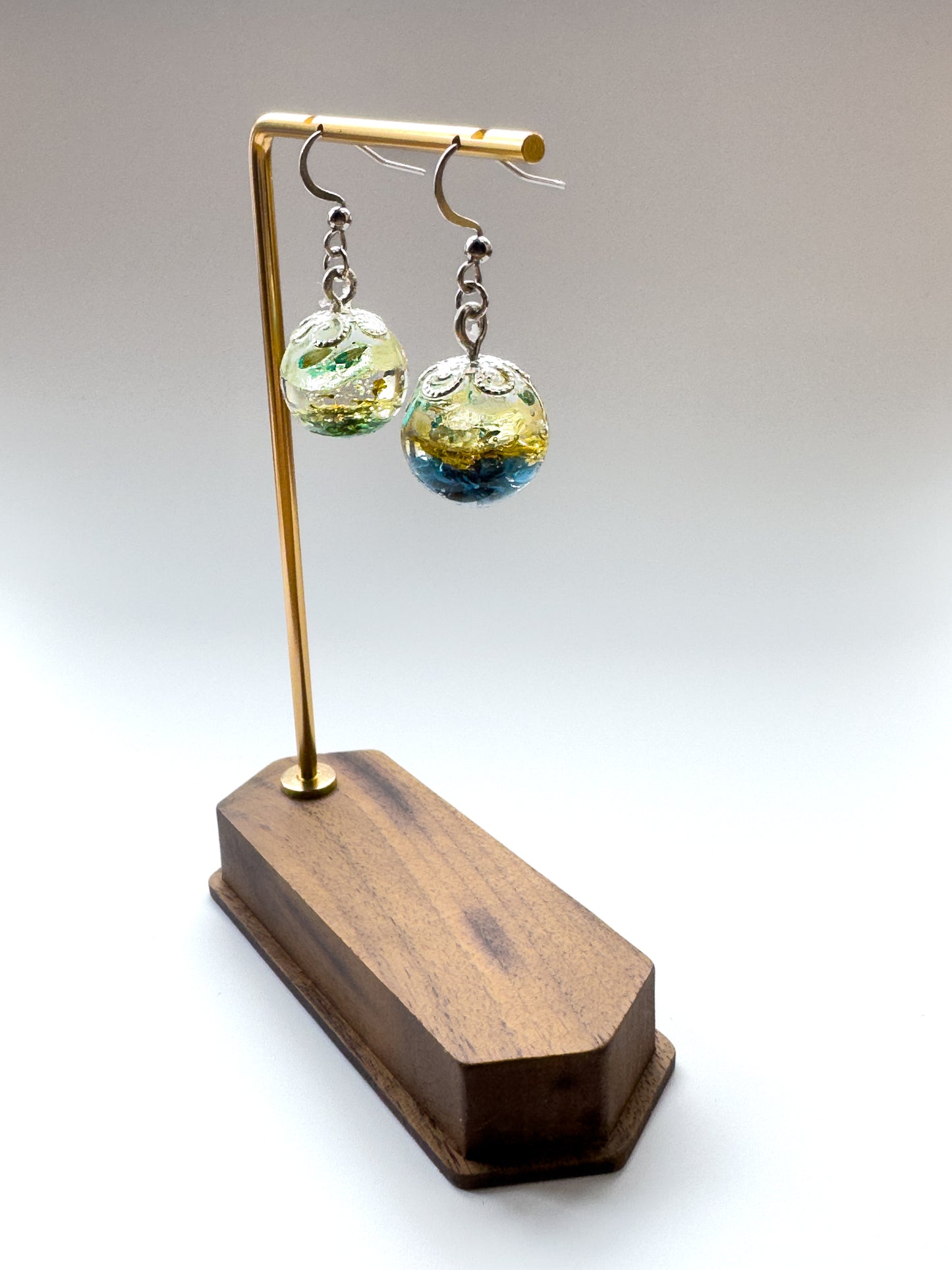 No.025 青い砂漠 ピアス 一点物