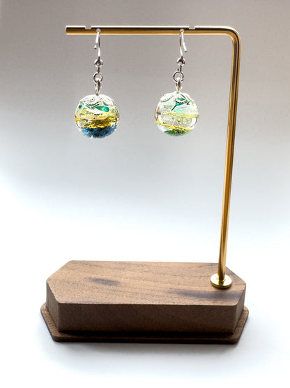 No.025 青い砂漠 ピアス 一点物