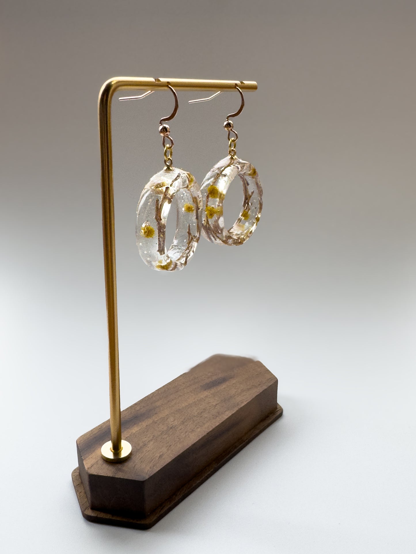 No.008 ミモザ ピアス 一点物